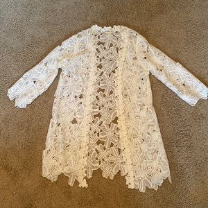 Flower lace coverup shawl